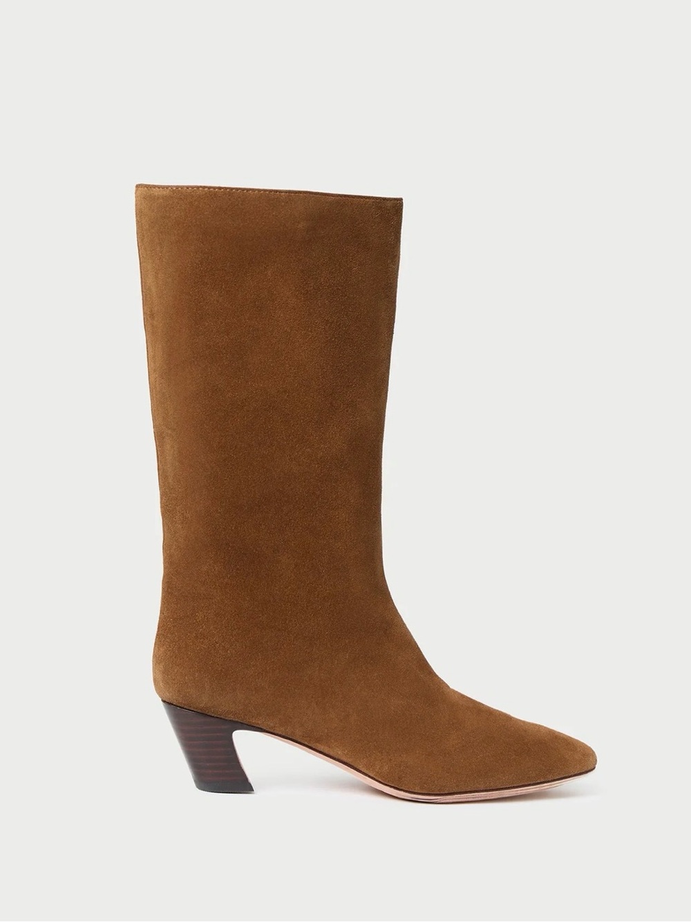 Loeffler Randall Cacao Suede Mid-Calf Heel Boot
